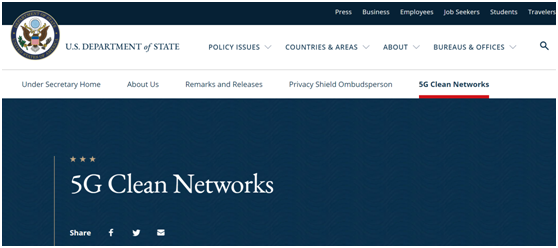 为了争取盟友来取缔华为，美国国务院建立了一份"5G清洁网络"的名单。