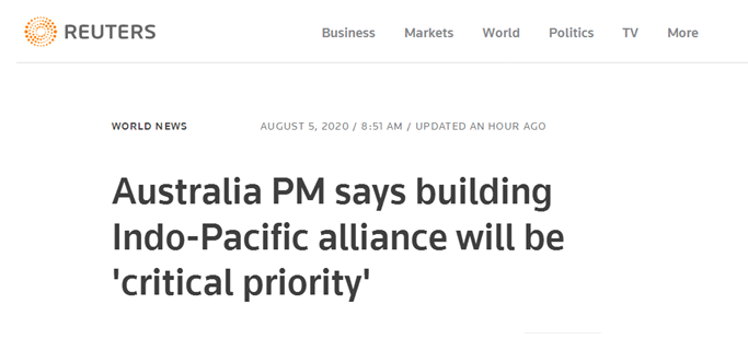 莫里森声称，建立印度-太平洋联盟将是澳大利亚的首要任务。