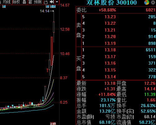  双林股票5日大涨107%。深圳证券交易所：涨幅与业绩相符吗？