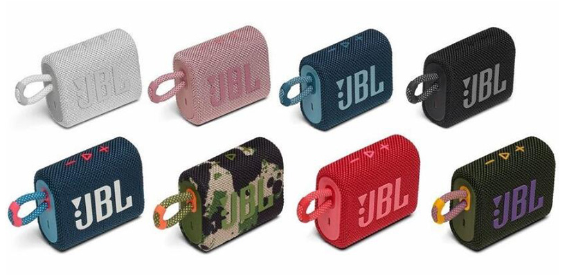 JBL Go 3
：帶掛繩便利藍牙音箱，IP67級防水	、5小時接連運用