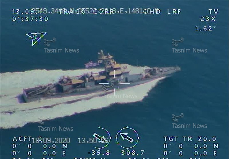 伊朗的革命卫队公布由无人机拍摄的美国航母照片