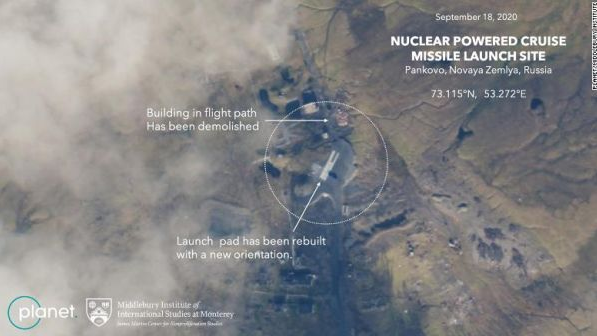 美媒：美国卫星图片显示俄罗斯重启核动力巡航导弹试验