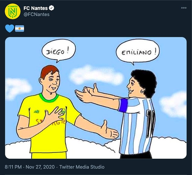 法甲俱乐部南特在推特上发布老马和萨拉同框漫画，引起了激烈的讨论